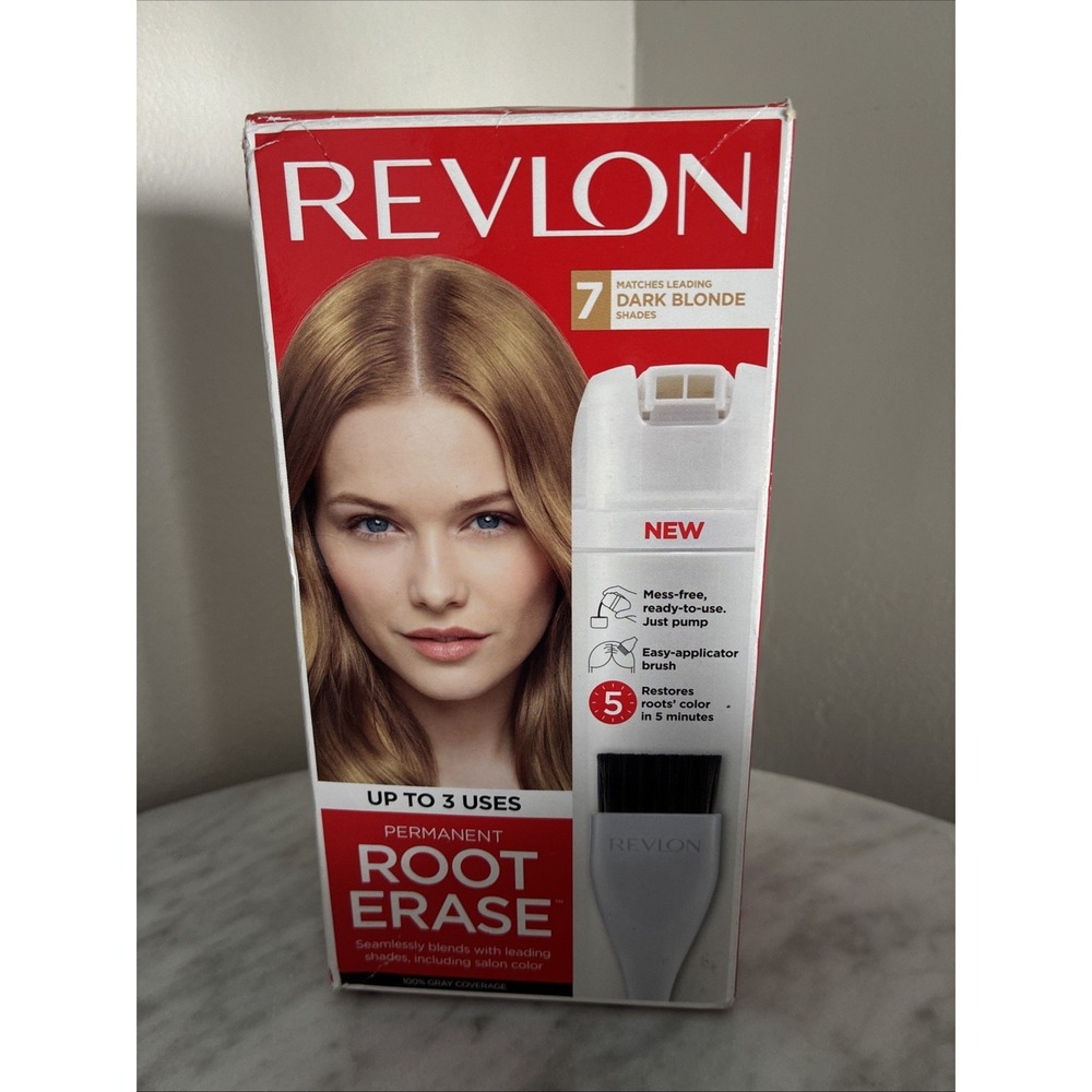 REVLON ROOT ERASE Permanent 7 DARK BLONDE 100% Grey Coverage Discontinued
